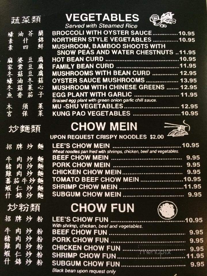 Lee's Chinese Restaurant - Fort Bragg, CA menu_pic