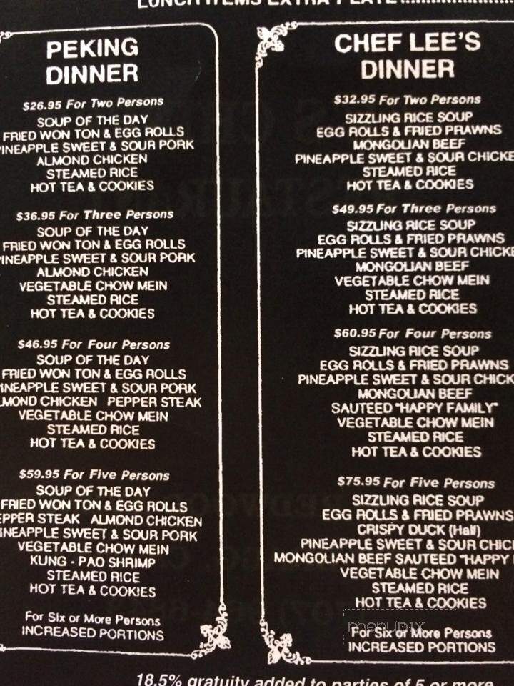Lee's Chinese Restaurant - Fort Bragg, CA menu_pic