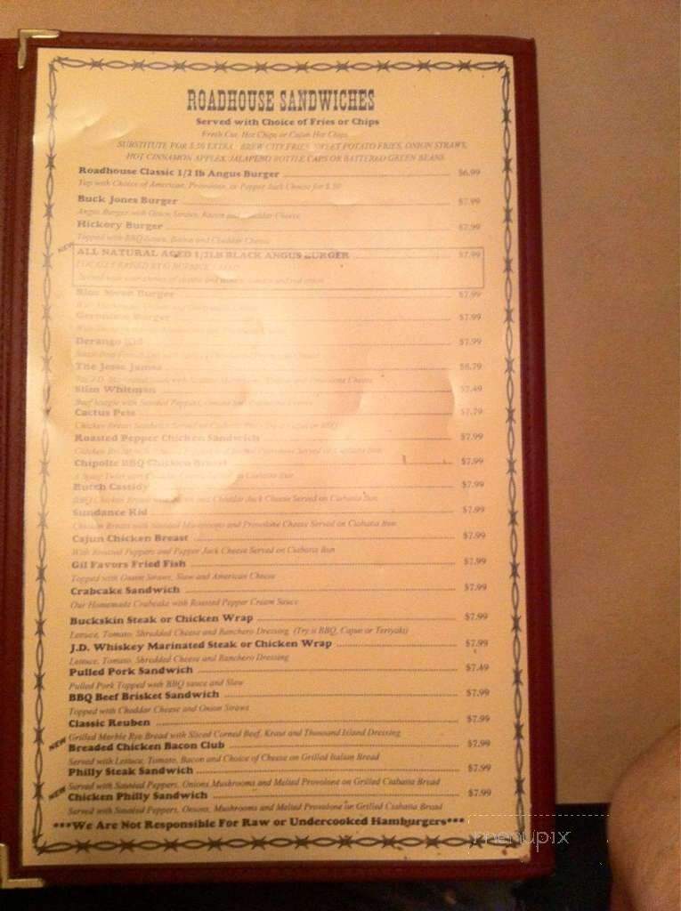 The Original Roadhouse - East Palestine, OH menu_pic