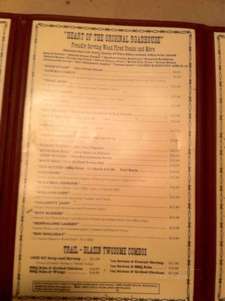 The Original Roadhouse - East Palestine, OH menu_pic