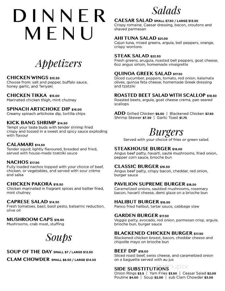 The Pavilion Restaurants - Prince Rupert, BC menu_pic