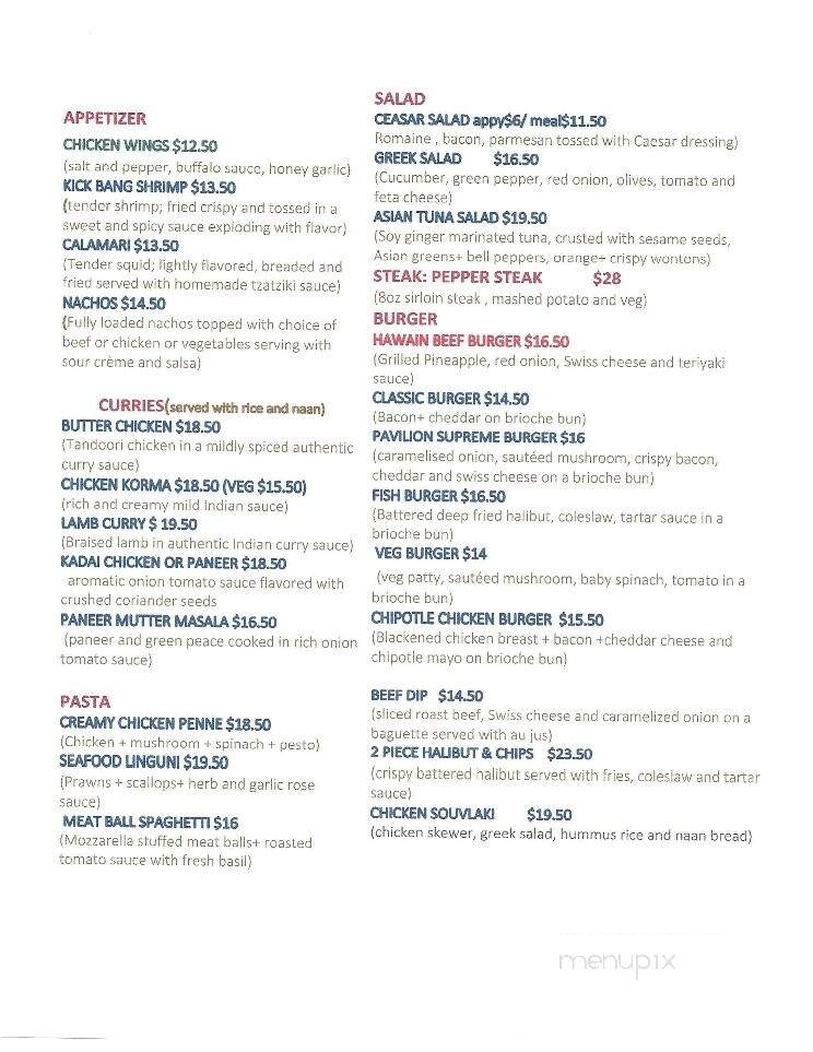 The Pavilion Restaurants - Prince Rupert, BC menu_pic