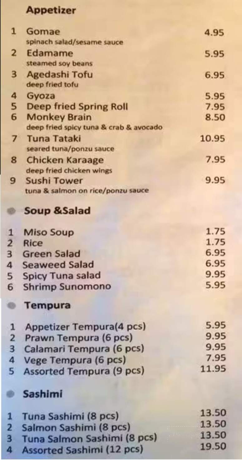 Lakeside Sushi - Lake Cowichan, BC menu_pic