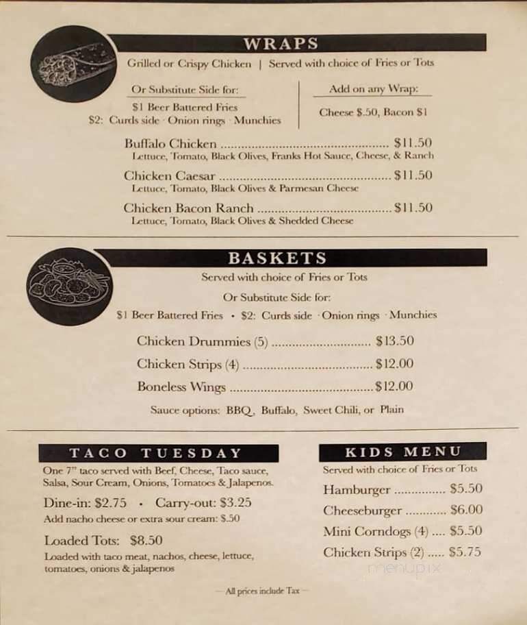 Spot - Red Lake Falls, MN menu_pic