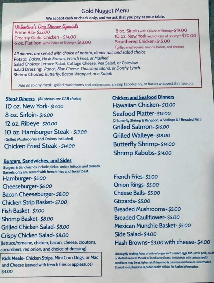 Golden Nugget - Boelus, NE menu_pic