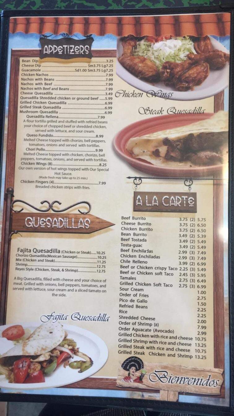 Los Reyes Mexican Restaurant - Millington, TN menu_pic