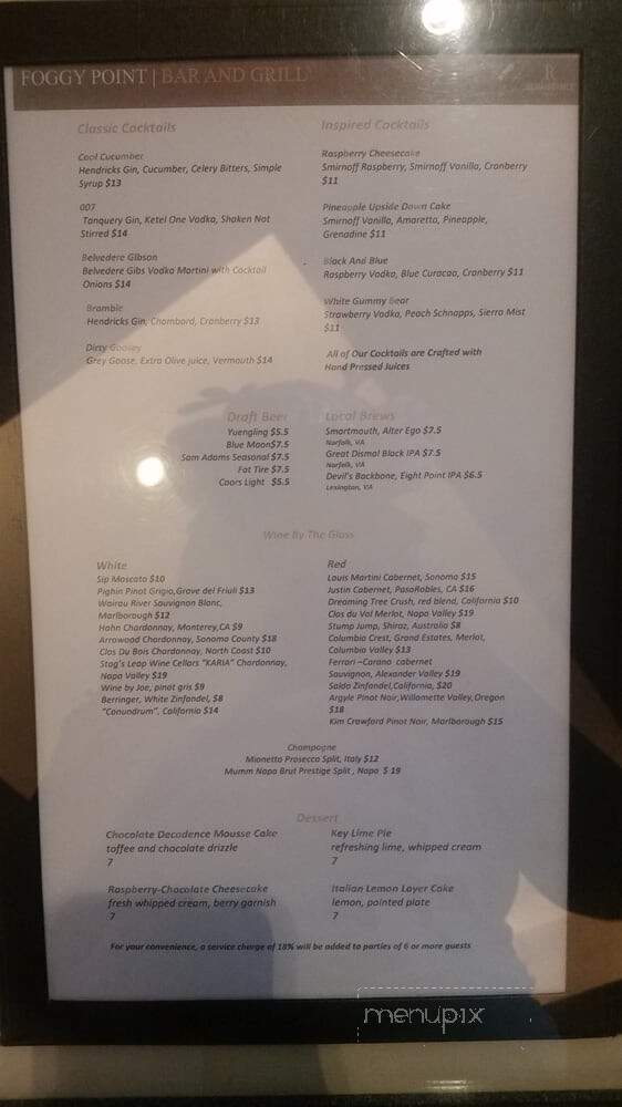 Foggy Point Bar & Grill - Portsmouth, VA menu_pic