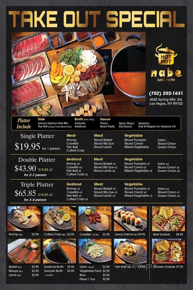 Nabe Hotpot - Las Vegas, NV menu_pic
