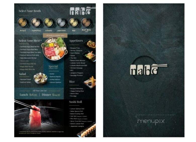 Nabe Hotpot - Las Vegas, NV menu_pic
