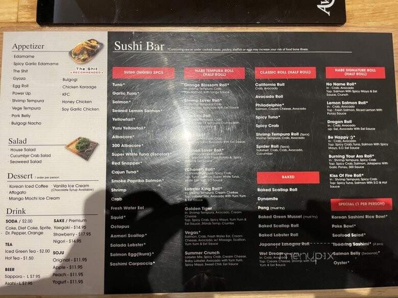 Nabe Hotpot - Las Vegas, NV menu_pic