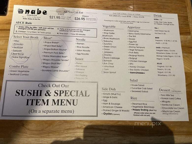 Nabe Hotpot - Las Vegas, NV menu_pic