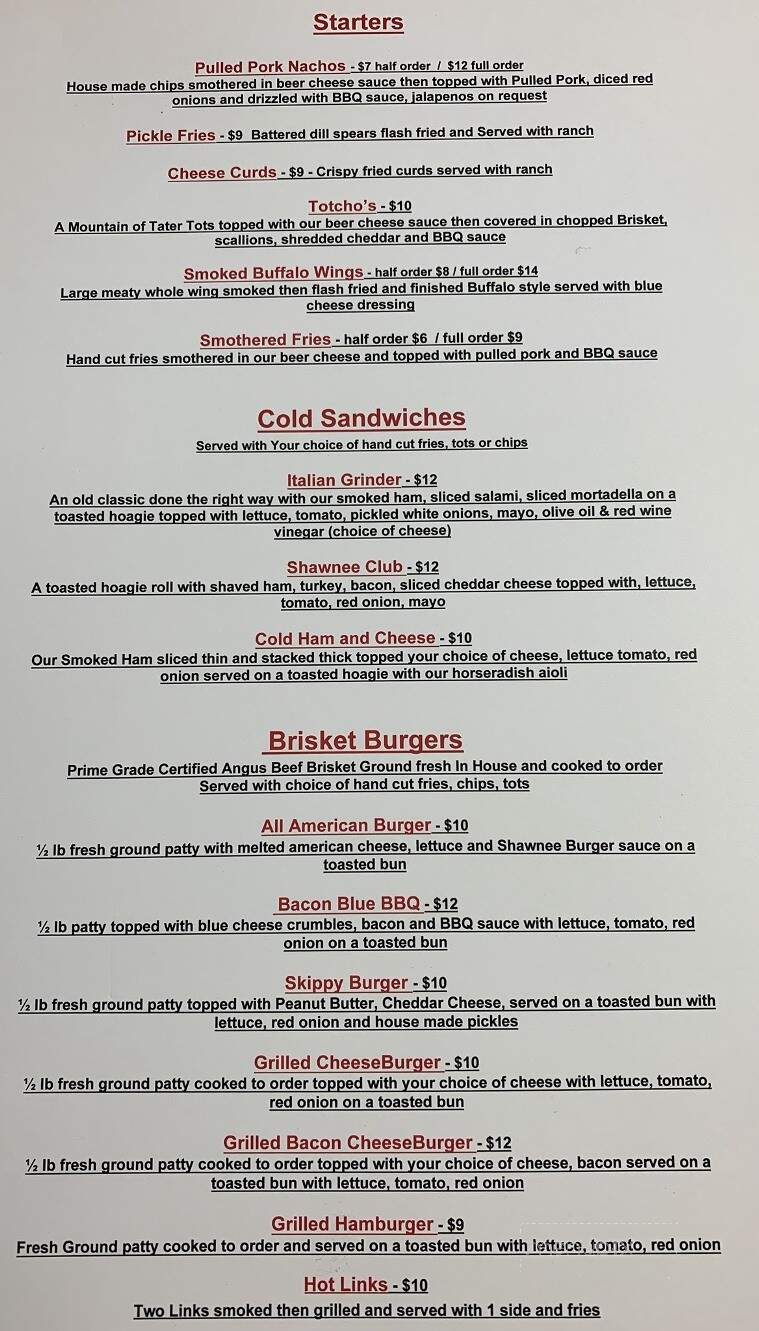 Shawnee Mound BBQ - Clinton, MO menu_pic