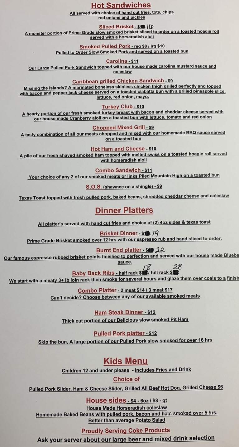 Shawnee Mound BBQ - Clinton, MO menu_pic