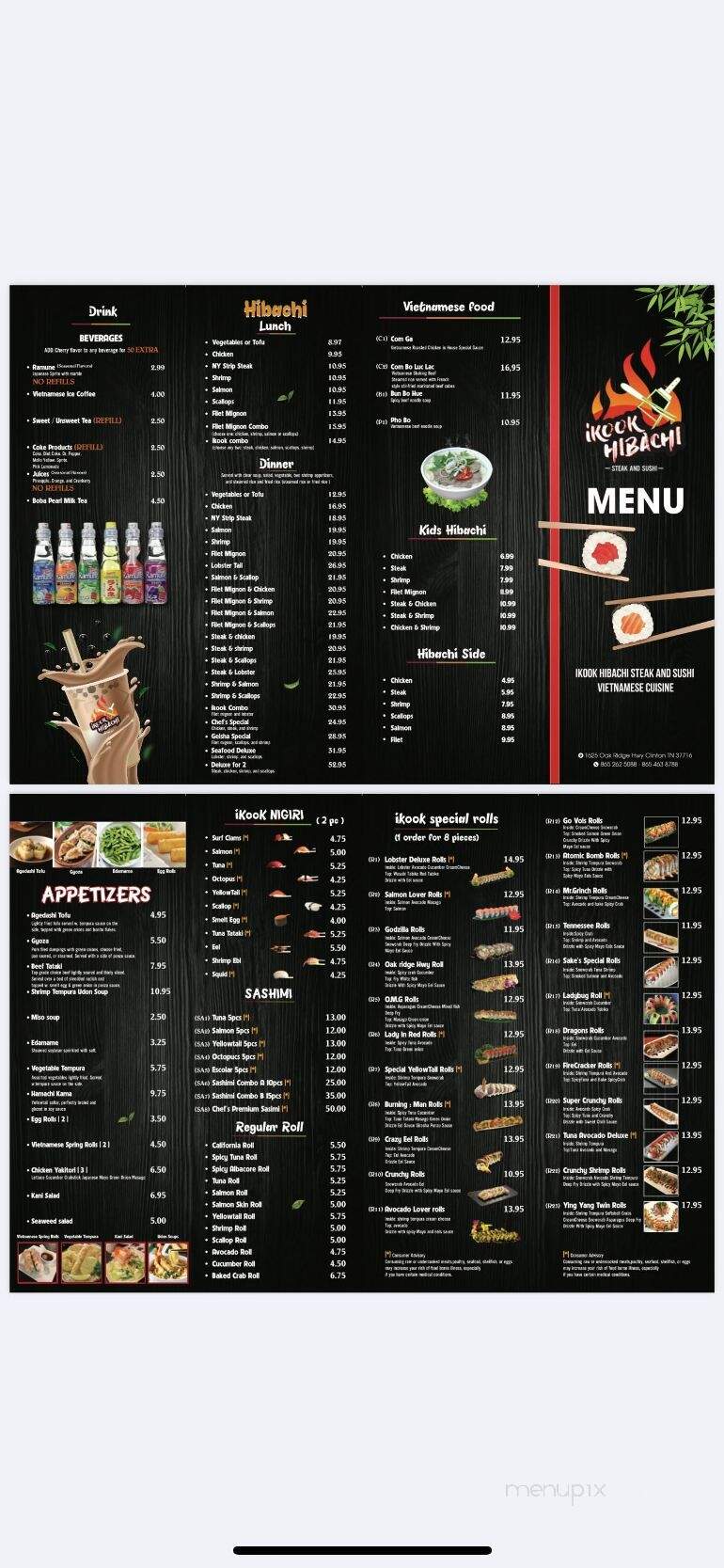 Ikook Hibachi - Clinton, TN menu_pic