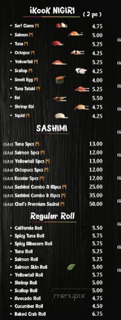 Ikook Hibachi - Clinton, TN menu_pic