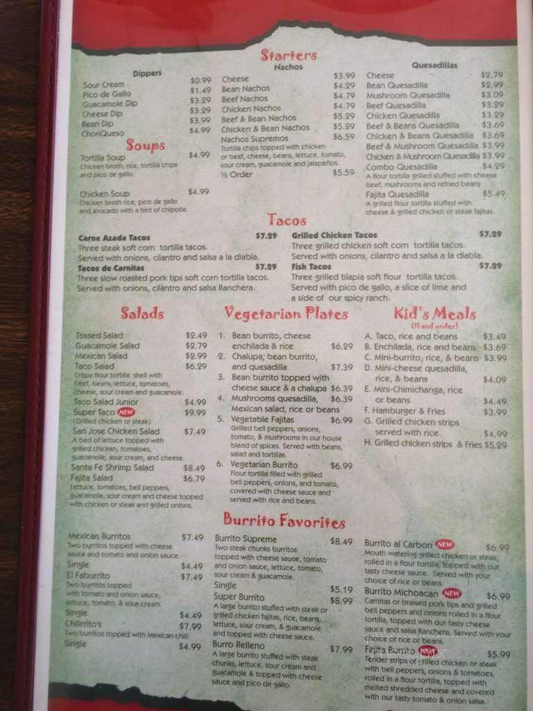 Mi Plaza Mexican Restaurant - Glennville, GA menu_pic