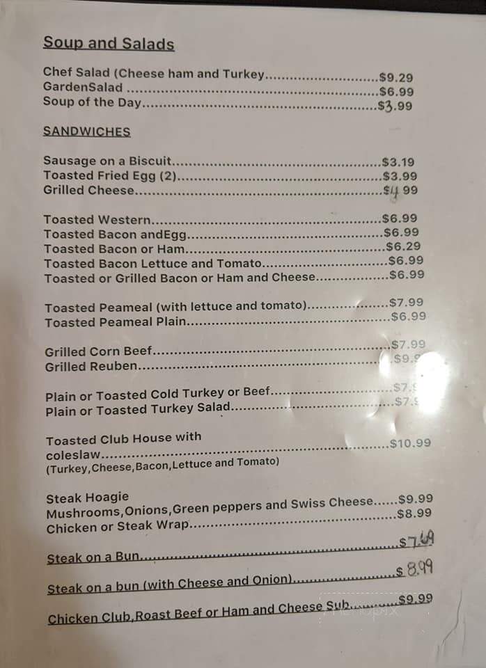 Jenny's Country Lane - Stirling, ON menu_pic
