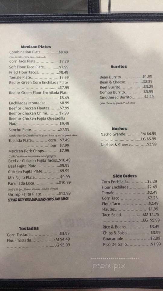 Macias Restaurant - Sublette, KS menu_pic