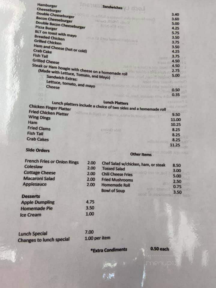 Loch Lynn Restaurant - Oakland, MD menu_pic