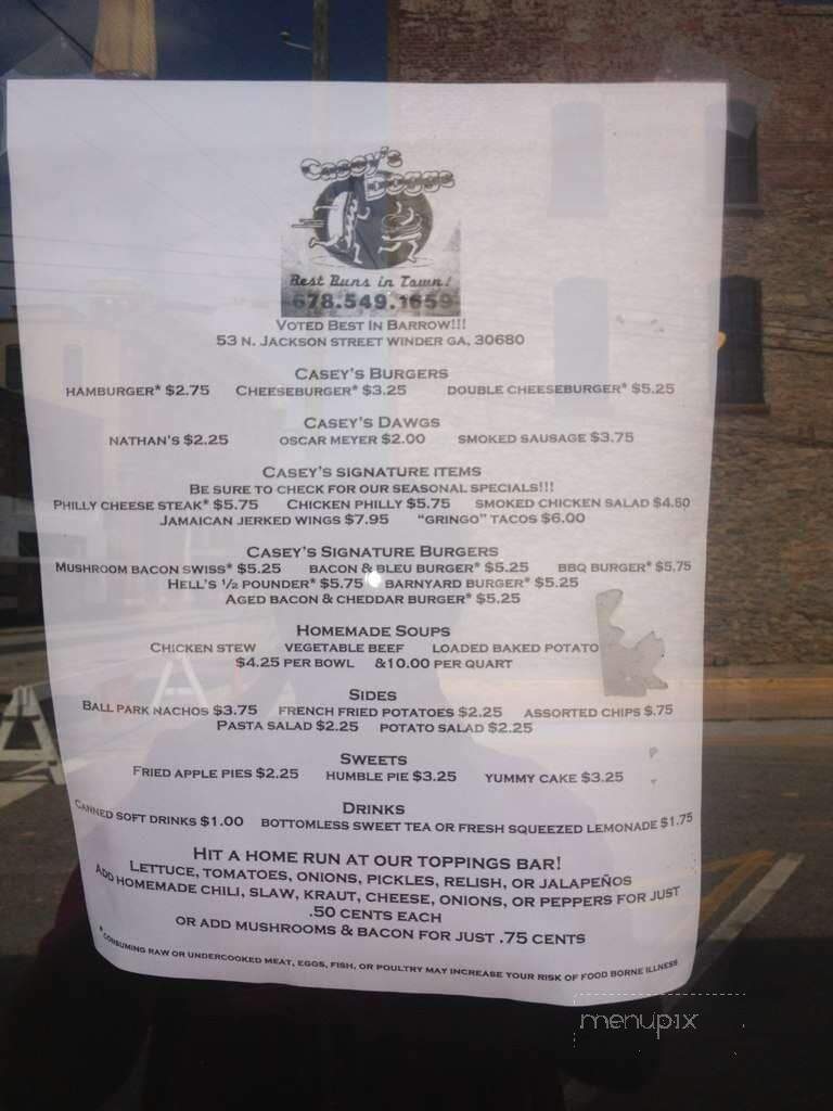 Mighty Casey's - Winder, GA menu_pic