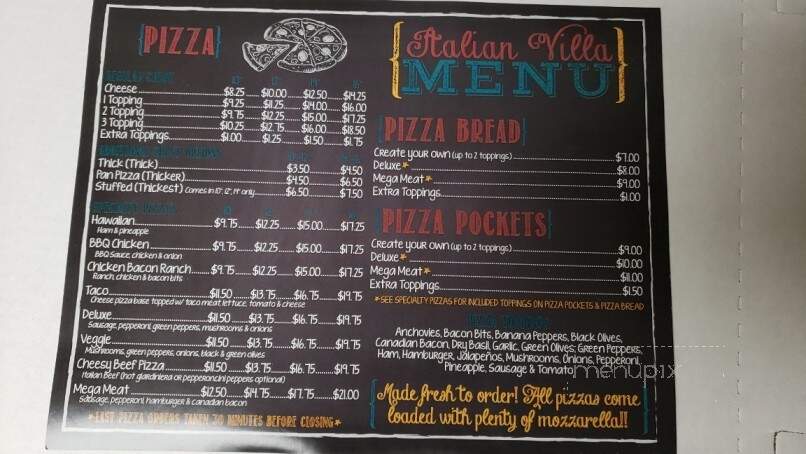 Italian Villa - Henry, IL menu_pic