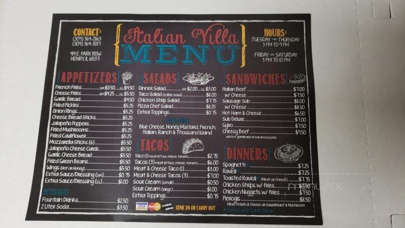 Italian Villa - Henry, IL menu_pic