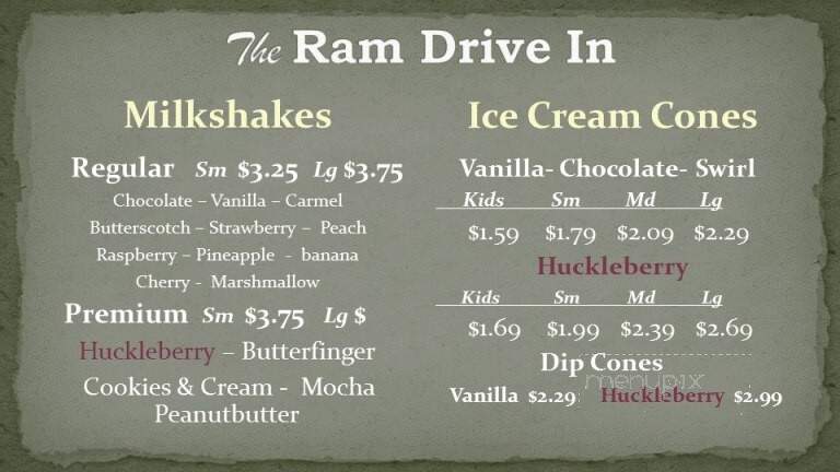 Ram's Drive-Inn - Chattaroy, WA menu_pic