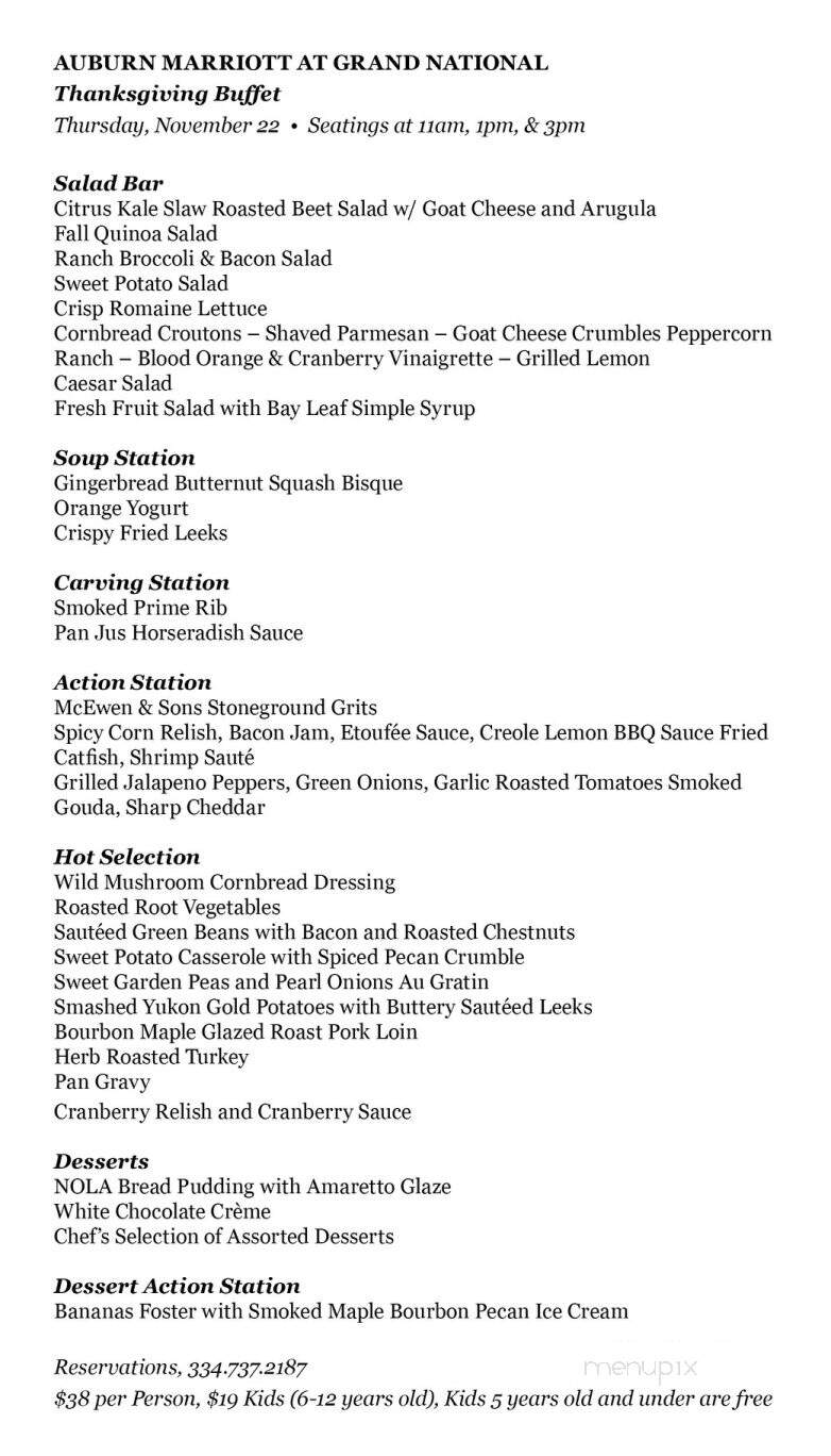 Marriott-Grand National - Opelika, AL menu_pic