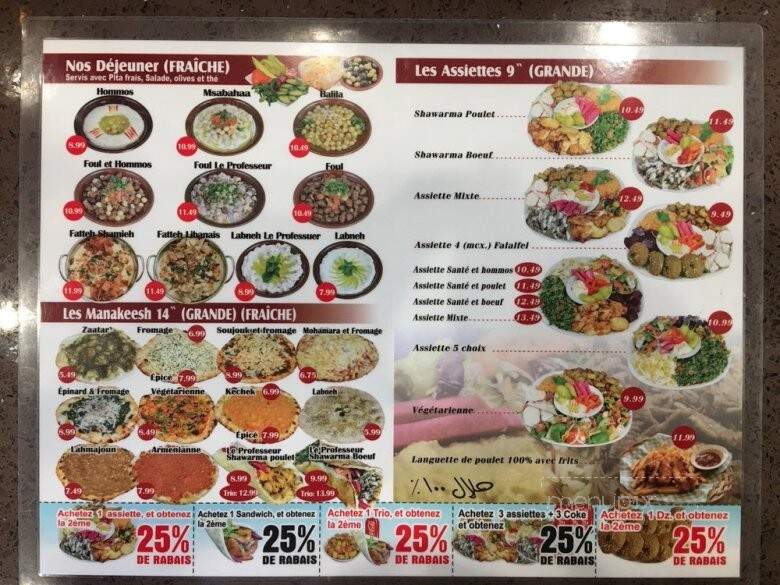 Le Professeur - Montreal, QC menu_pic