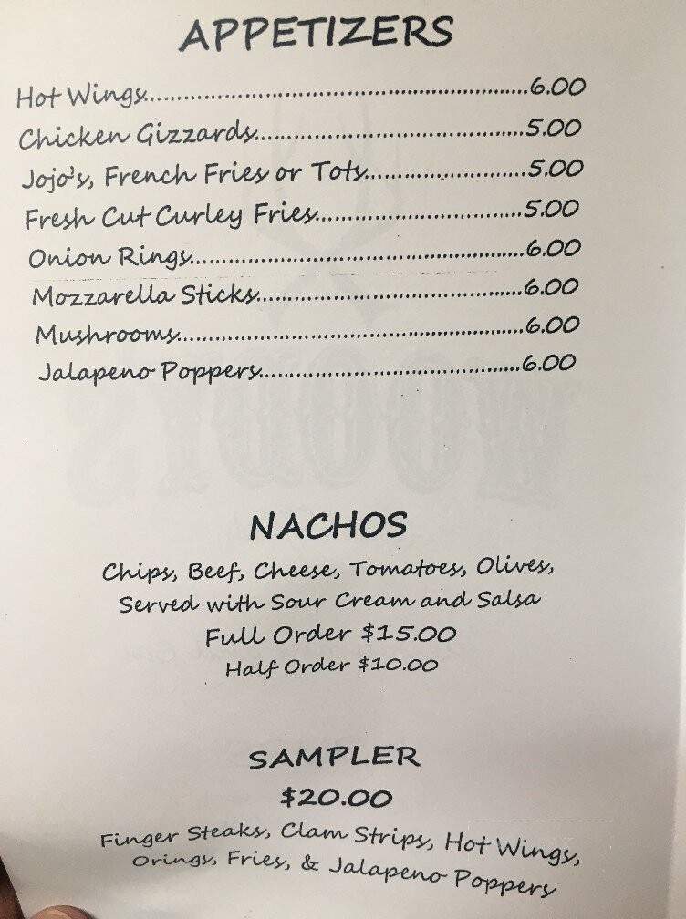 Woody's - Craigmont, ID menu_pic