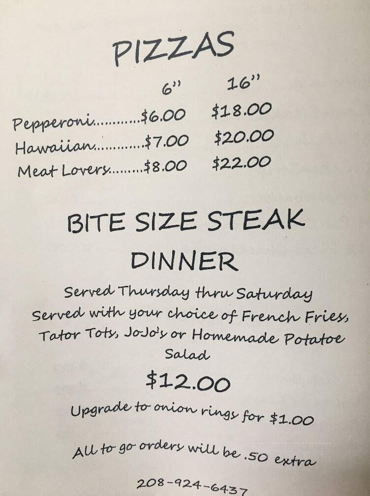 Woody's - Craigmont, ID menu_pic