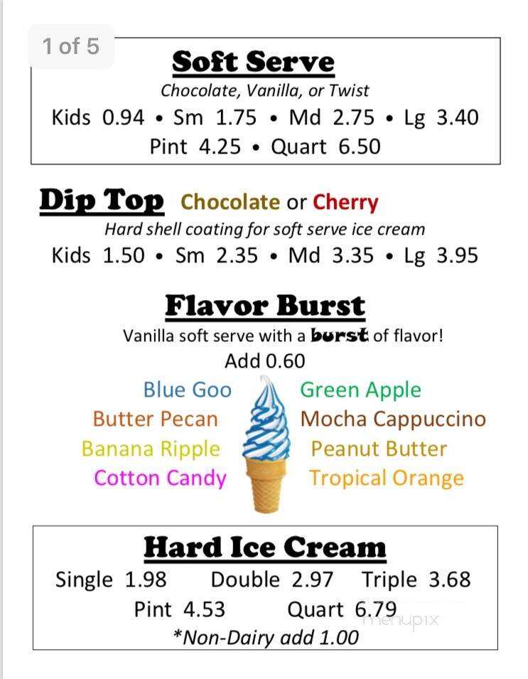 The Red Rock Scoop - Benton, PA menu_pic