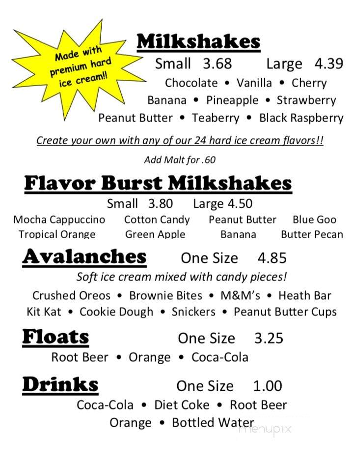 The Red Rock Scoop - Benton, PA menu_pic