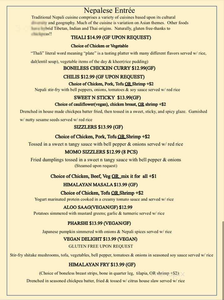 Norbu - Lancaster, PA menu_pic