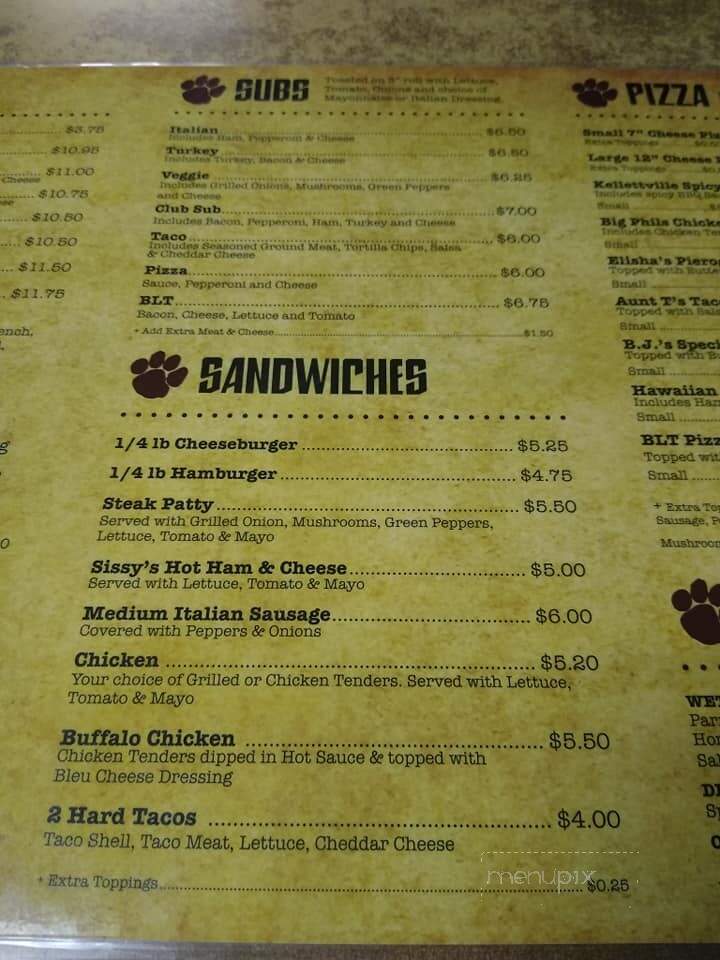 Cougar Bob's Kelletville - Tionesta, PA menu_pic