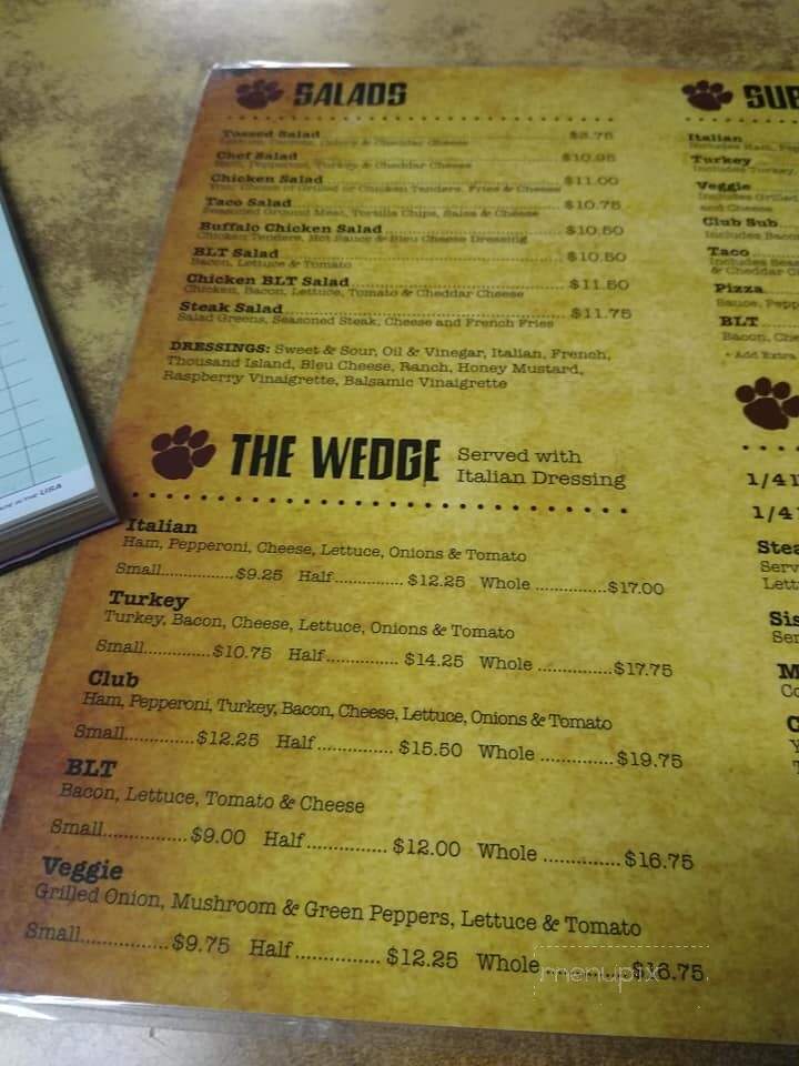 Cougar Bob's Kelletville - Tionesta, PA menu_pic