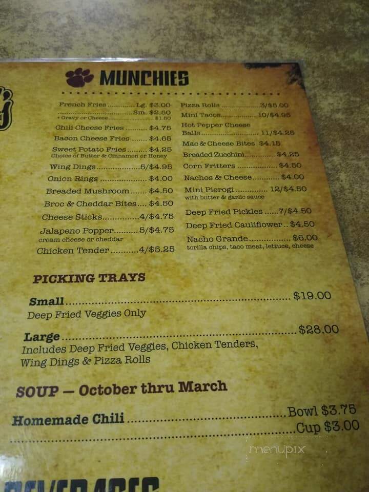 Cougar Bob's Kelletville - Tionesta, PA menu_pic