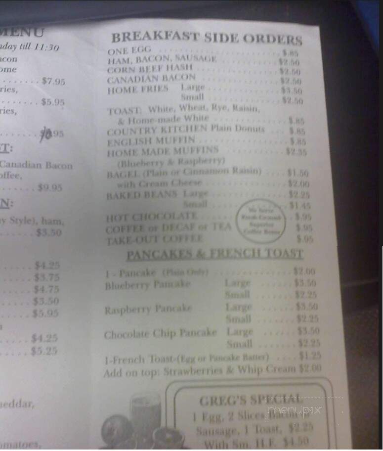 Greg's Place - South China, ME menu_pic