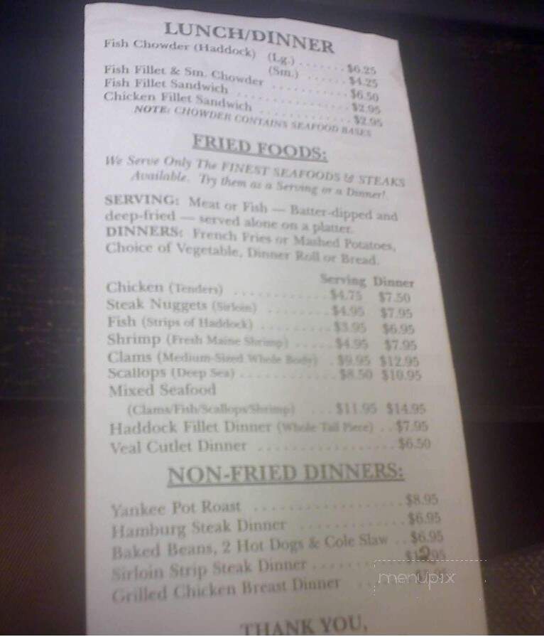 Greg's Place - South China, ME menu_pic
