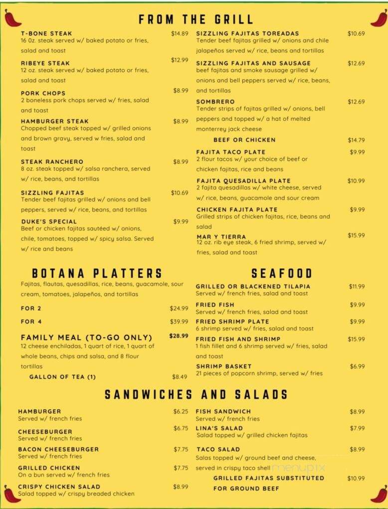 Las Vegas Restaurant - Harlingen, TX menu_pic