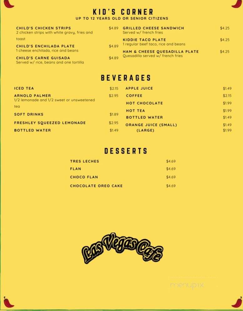 Las Vegas Restaurant - Harlingen, TX menu_pic