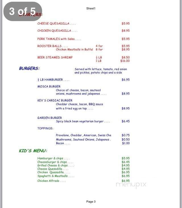 Mosca's - Sunrise Beach, TX menu_pic