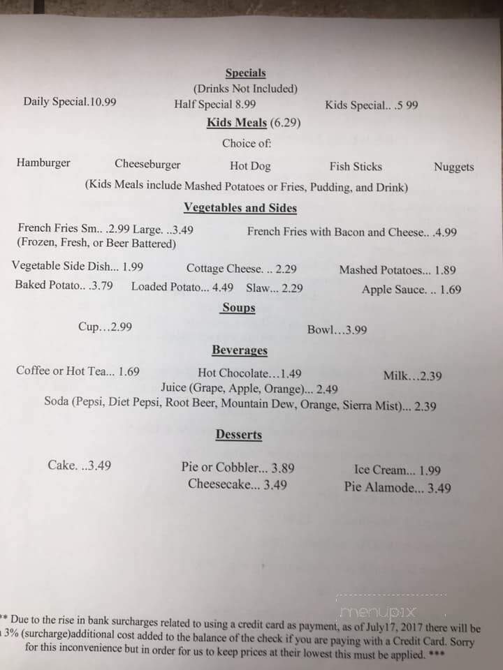 Mom's Place - Fairmont, WV menu_pic