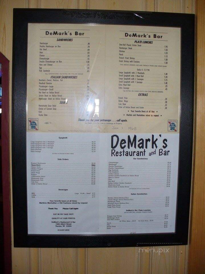 DeMarks Bar & Restaurant - Racine, WI menu_pic