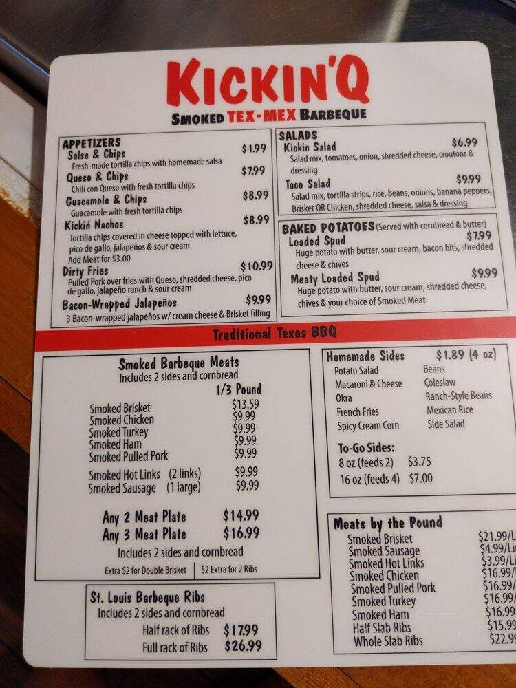 Kickin'Q - Wylie, TX menu_pic