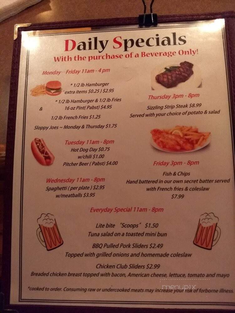 Alibi Inn - Clinton Township, MI menu_pic