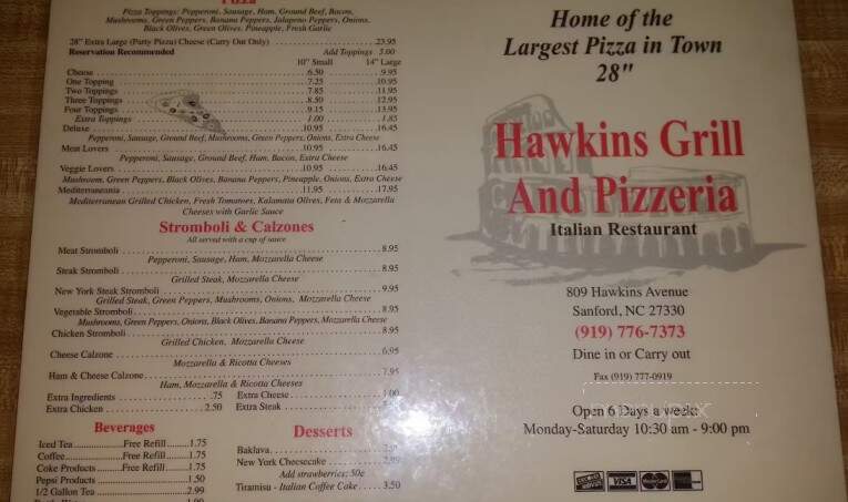 Hawkin's Avenue Grill - Sanford, NC
