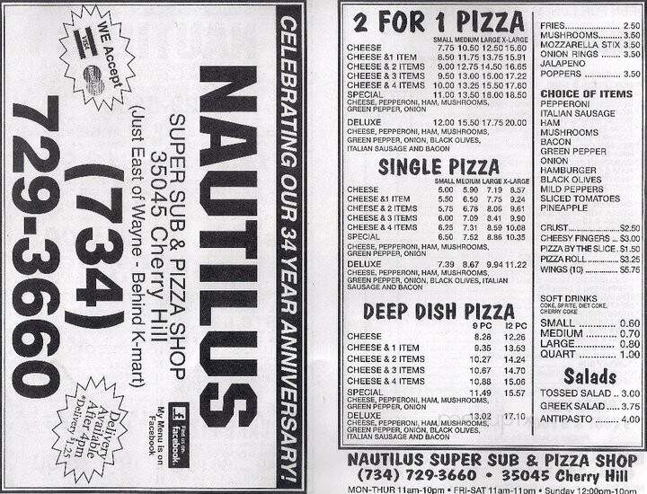 Nautilus Sub & Pizza Shop - Westland, MI