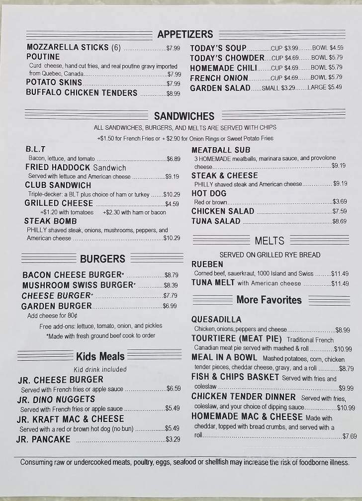 Ricky's Diner - Bridgton, ME menu_pic