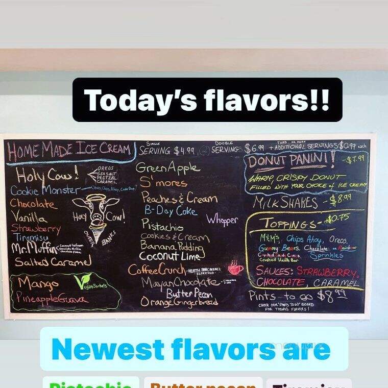 Holy Cow Creamery - Kill Devil Hills, NC menu_pic